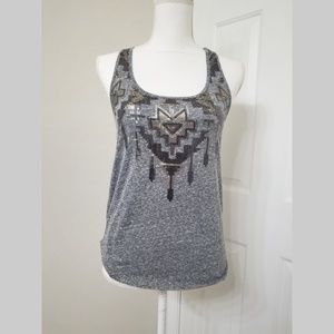 Express gray tank top with sequin  detail XS
